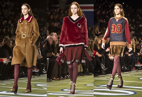 Falda de pelo y sudadera 'sport' de Tommy Hilfiger en Nueva York Fashion Week