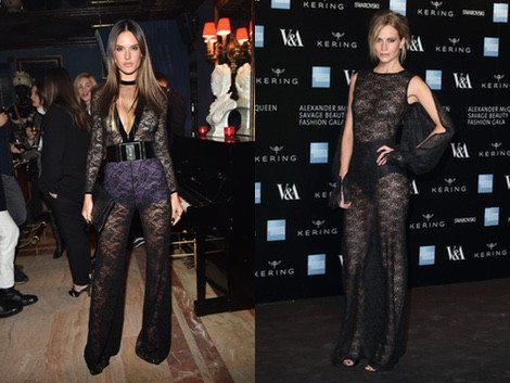 Alessandra Ambrosio con un jumpsuit de Balmain de la colección otoño/invierno 2015/2016