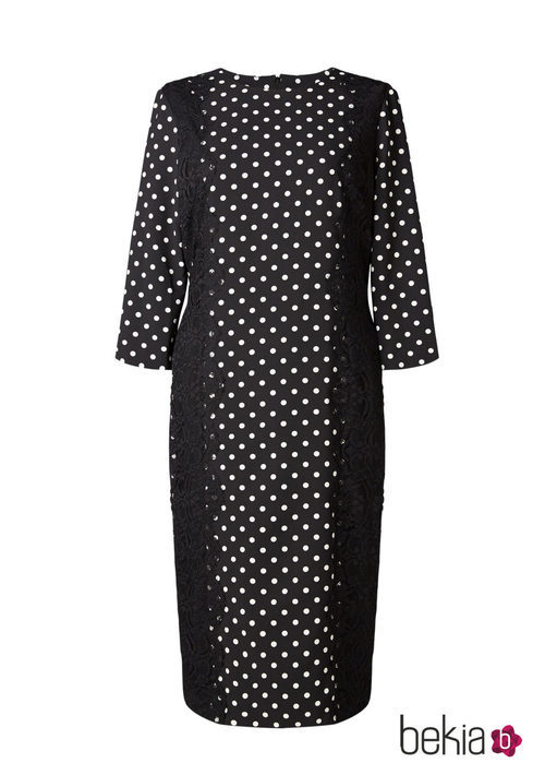 Vestido negro con lunares blancos de la colección 'V in V' de Vicky Martín Berrocal