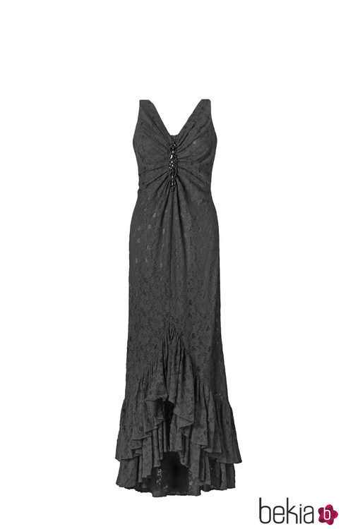 Vestido negro con volantes de la colección 'V in V' de Vicky Martín Berrocal