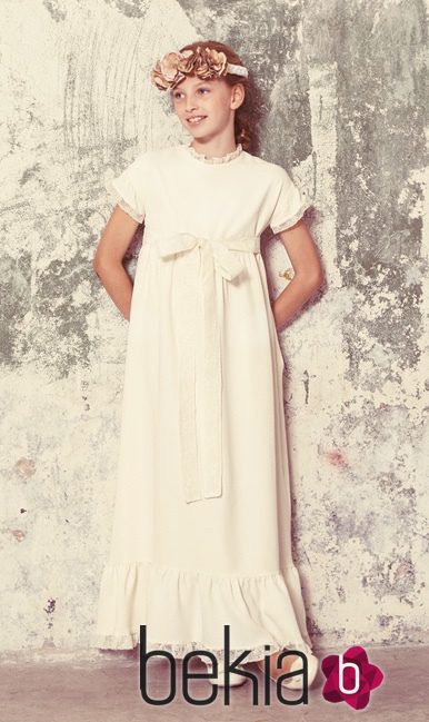 Vestido largo de comunión de la colección 'Ceremonia' de Bonnet à Pompom