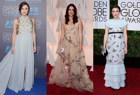 Keira Knightley con un vestido de Chanel en los Globos de Oro 2015
