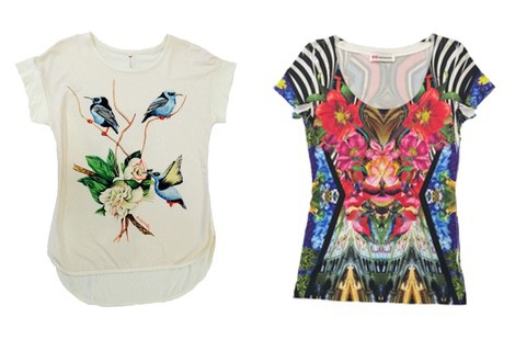 Camiseta corta con estampado primaveral de la colección primavera/verano 2015 de Barbarella