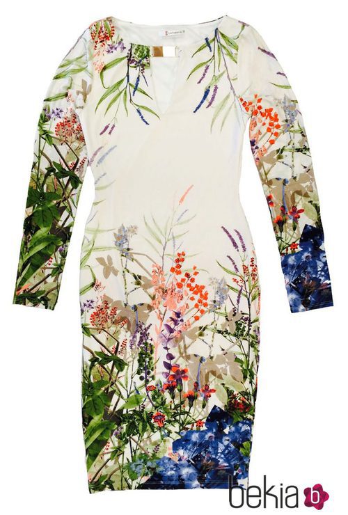 Vestido de manga larga estampado de la colección primavera/verano 2015 de Barbarella