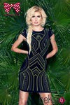 Adriana Abenia con un vestido negro y flúor la colección primavera/verano 2015 de Barbarella