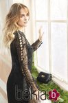 Cressida Bonas con un vestido negro de la colección primavera/verano 2015 de Mulberry