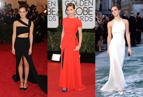 Emma Watson con un vestido blanco de Ralph Lauren