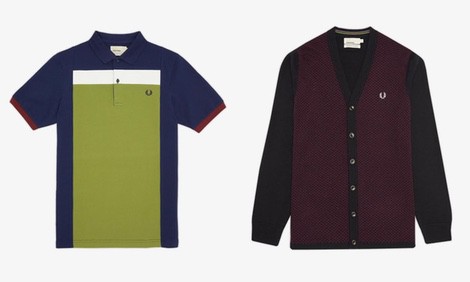 Polo azul, verde y blanco para hombre de la colección primavera/verano 2015 de Fred Perry