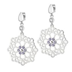 Pendientes con cristales en lila y diamantes naturales de la colección 'Kaleido' de Morellato