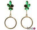 Pendientes de aro con detalle en verde de Pretty Rumour