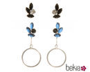 Pendientes de aro con detalle en azul y negro de Pretty Rumour