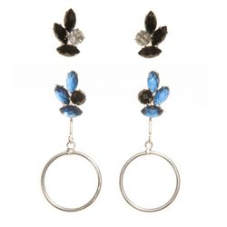 Pendientes de aro con detalle en azul y negro de Pretty Rumour