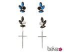 Pendientes de cruz con incrustaciones en negro y azul de Pretty Rumour