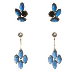 Pendientes con incrustaciones en azul y negro de Pretty Rumour