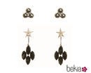 Pendientes de estrella con incrustaciones en negro de Pretty Rumour
