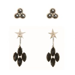 Pendientes de estrella con incrustaciones en negro de Pretty Rumour