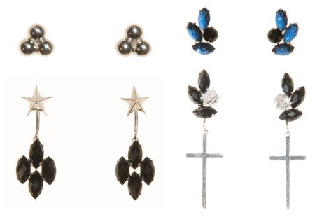 Pendientes de estrella con incrustaciones en negro de Pretty Rumour