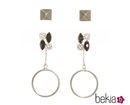 Pendientes de aro con incrustaciones en negro y blanco de Pretty Rumour