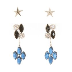Pendientes de estrella con incrustaciones en azul y negro de Pretty Rumour