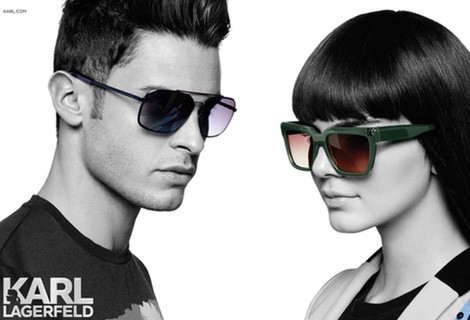 Kendall Jenner y Baptiste Giabiconi con gafas de la nueva colección de Karl Lagerfeld