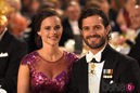 Sofia Hellqvist con un vestido de transparencias en los Premios Nobel 2014