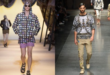 Chaqueta multicolor a cuadros de Versace en la Milan Fashion Week 2015