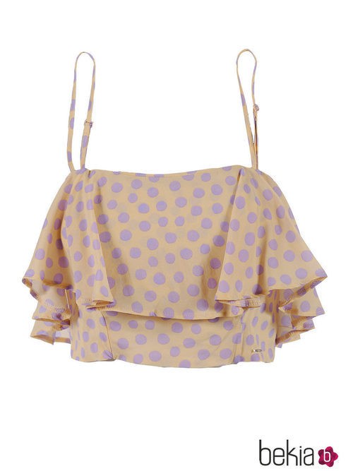 Top de gasa con lunares de la colección primavera/verano 2015 de Kocca