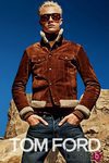 Lucky Blue con chaqueta de piel de la colección otoño/invierno 2015/2016 de Tom Ford
