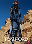 Ondria Hardin con un look denim de la colección otoño/invierno 2015/2016 de Tom Ford