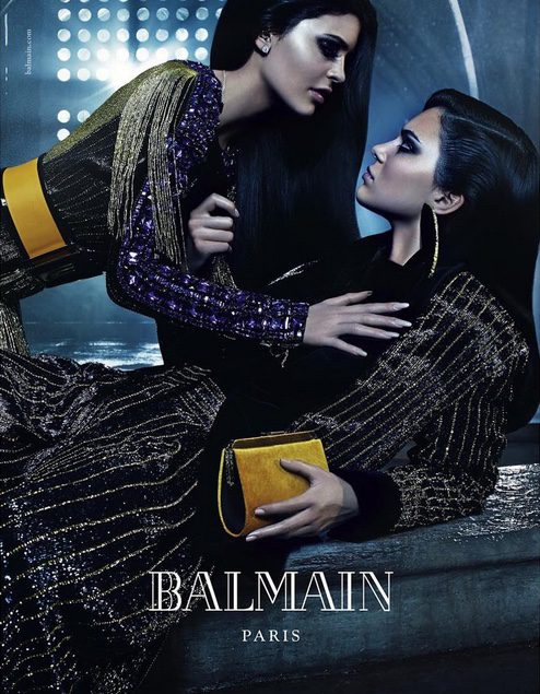 Kendall y Kylie Jenner  en la campaña otoño 2015 de Balmain