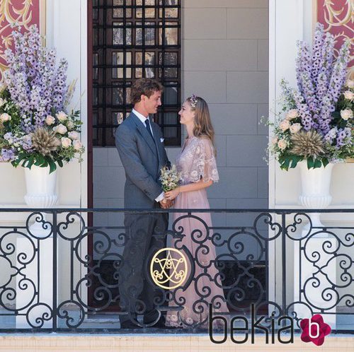 Beatrice Borromeo con un vestido de Valentino en su boda con Pierre Casiraghi