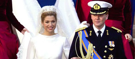 Máxima de Holanda con un vestido de Valentino el día de su boda con Guillermo de Holanda