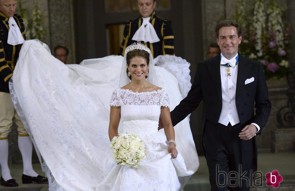 La Princesa Magdalena de Suecia con un vestido de Valentino en su boda con Chris O'Neill