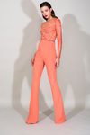 Conjunto de pantalón y camisa naranja de la Colección Resort 2016 de Zuhair Murad