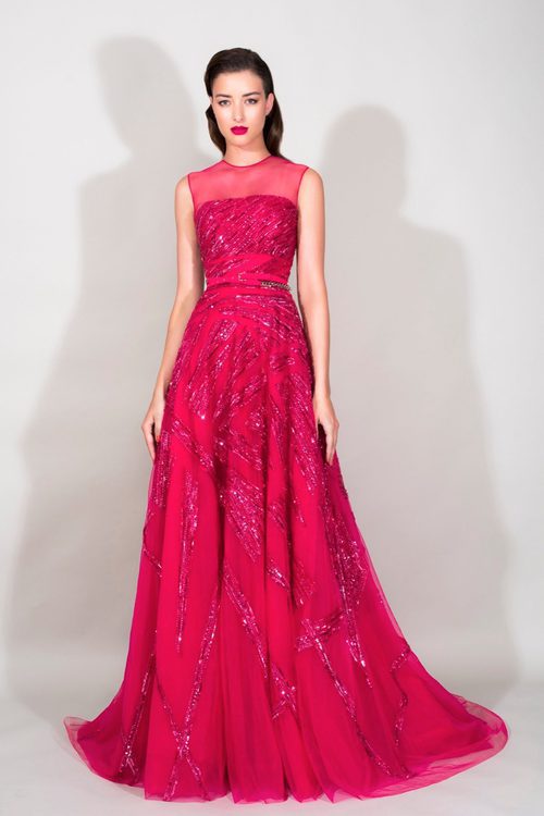 Vestido largo rosa de la Colección Resort 2016 de Zuhair Murad