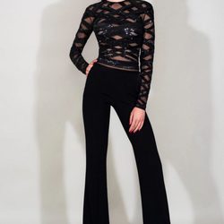 Jumpsuit negro con transparencias de la Colección Resort 2016 de Zuhair Murad