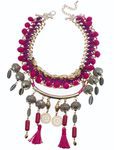 Maxi collar étnico en tonos rosas y morados
