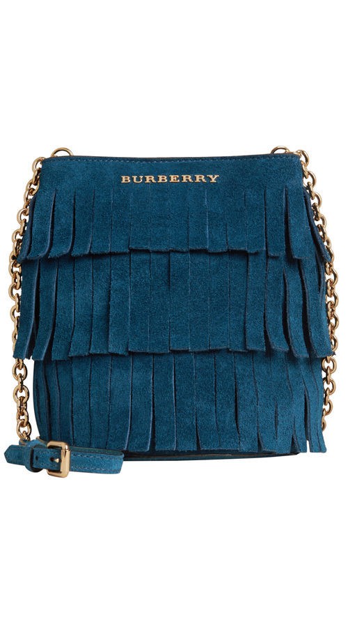 Bolso baby bucket azul de la colección otoño/invierno 2015/2016 de Burberry