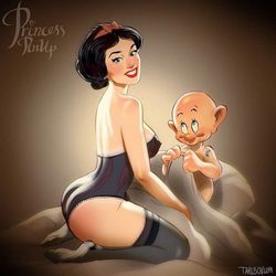 Blancanieves convertida en modelo pin up