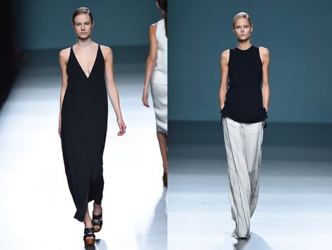Vestido negro de Ángel Schlesser para primavera/verano 2015 en Madrid Fashion Week