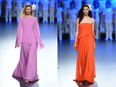 Vestido violeta de Duyos para primavera/verano 2015 en Madrid Fashion Week