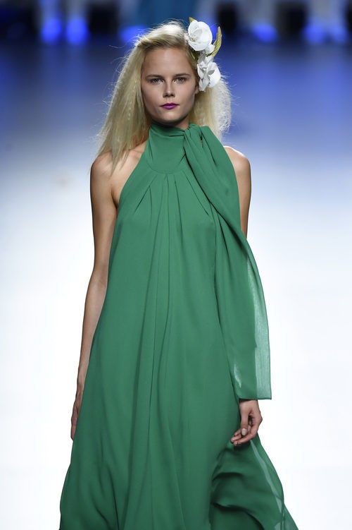 Vestido verde de Duyos para primavera/verano 2015 en Madrid Fashion Week