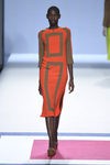 Vestido naranja y marrón con cuadrados de la colección primavera/verano 2016 de Devota&Lomba en Madrid Fashion Week