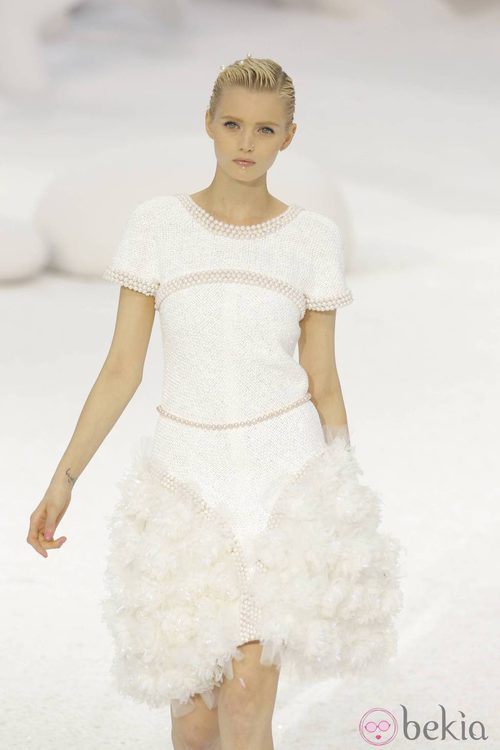 Vestido de tweed blanco, de Chanel, colección primavera 2012