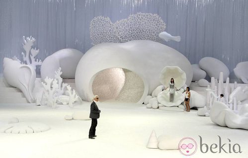 Pasarela del desfile de Chanel, en París, colección primavera 2012
