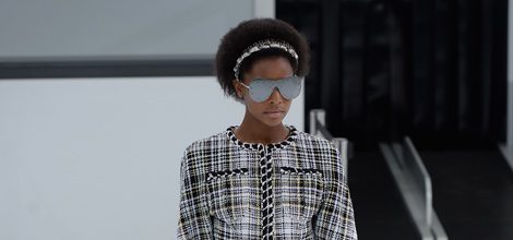 Vestido de cuadros de la nueva colección de Chanel primavera/verano 2016 en París Fashion Week