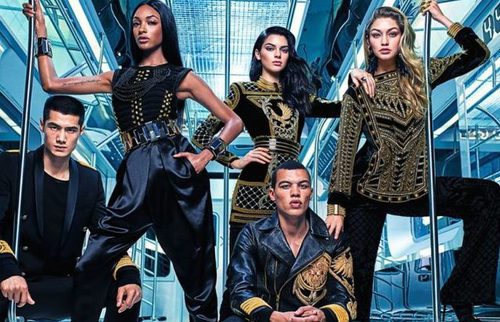 Modelos en el shooting para la campaña de Balmain para H&M