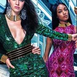 Dos modelos posan para la campaña de Balmain para H&M