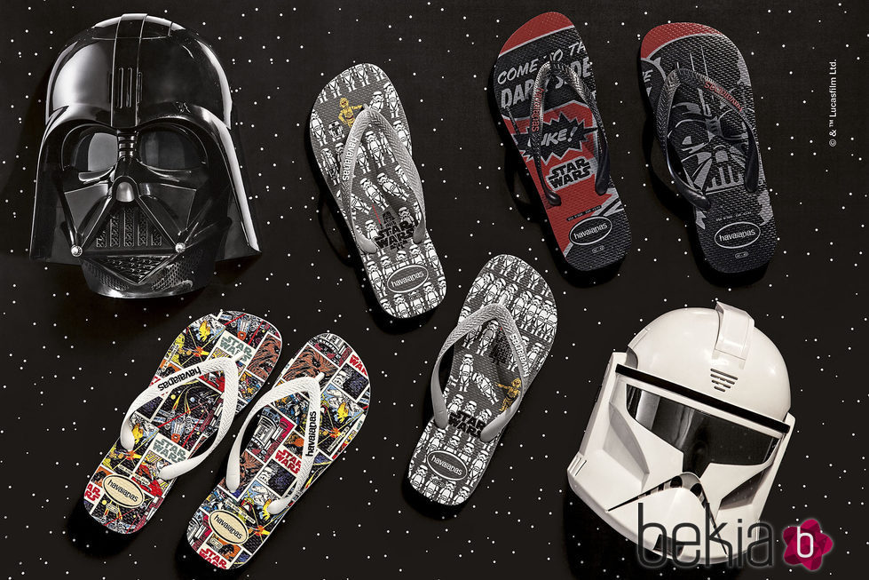 Varios modelos de chanclas de la colección de Havaiana inspirada en Star Wars