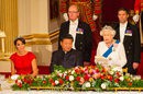 Duquesa de Cambridge con vestido rojo en su primera cena de Estado
